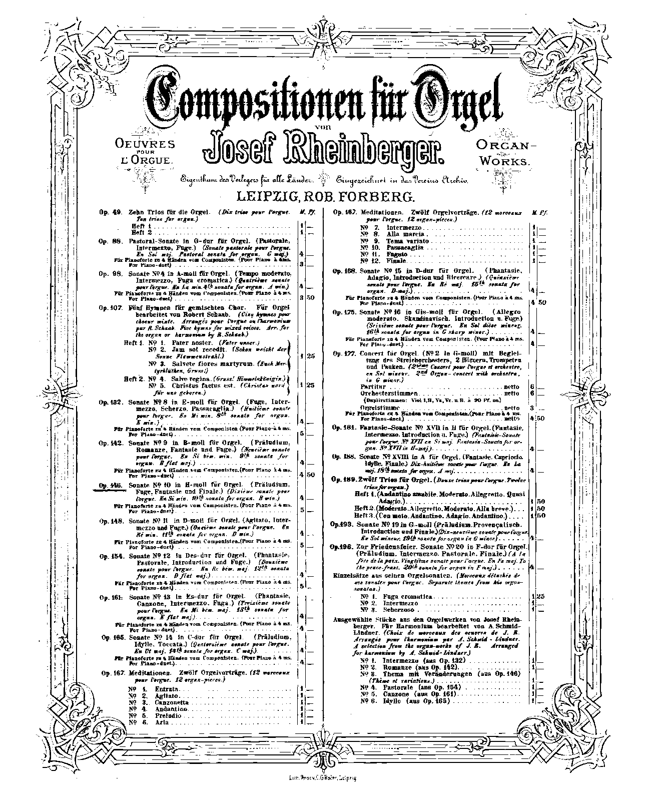 Organ Sonata No.10, Op.146