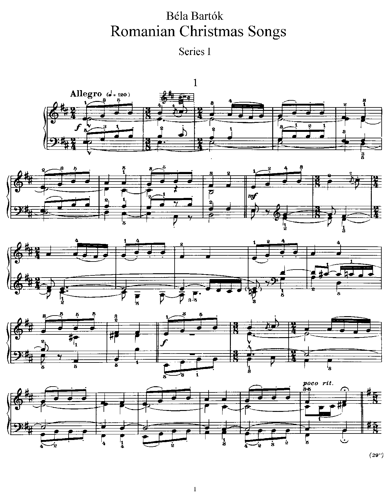 Romanian Christmas Carols, Sz.57