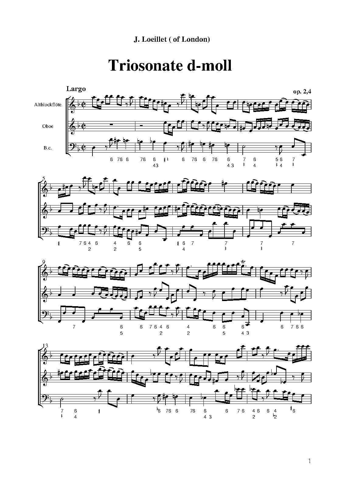 Trio Sonata in D minor, Op.2 No.4