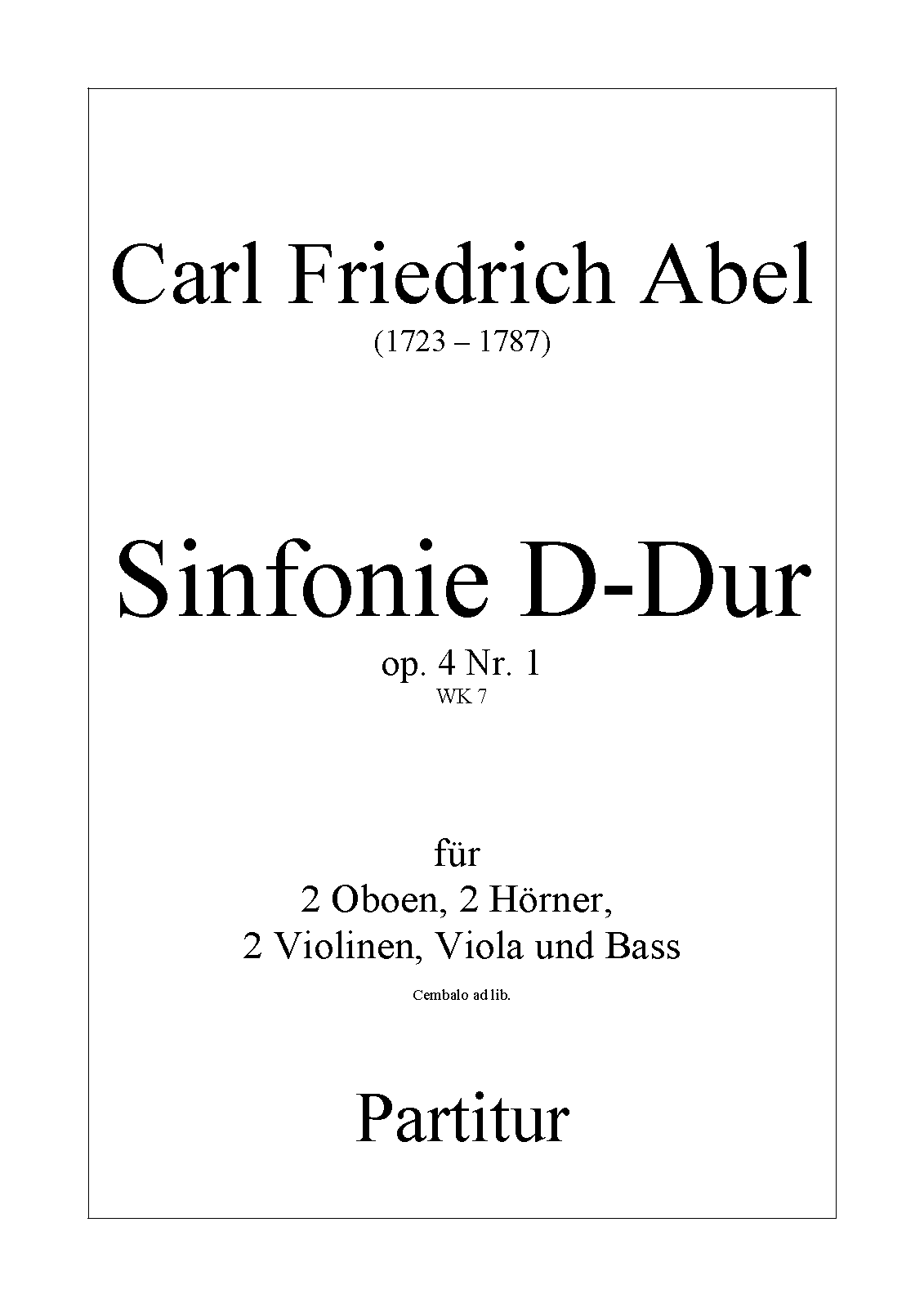 Symphony in D major, WK 7