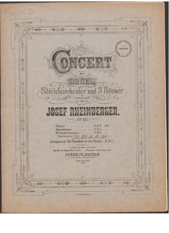 Organ Concerto No.1, Op.137