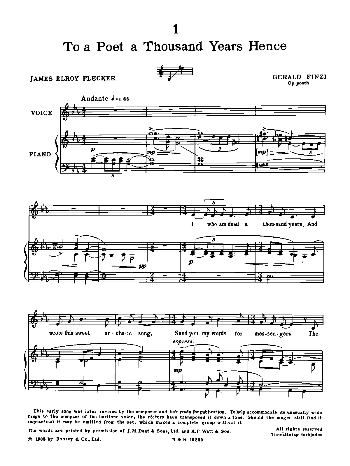 To a Poet, Op.13a