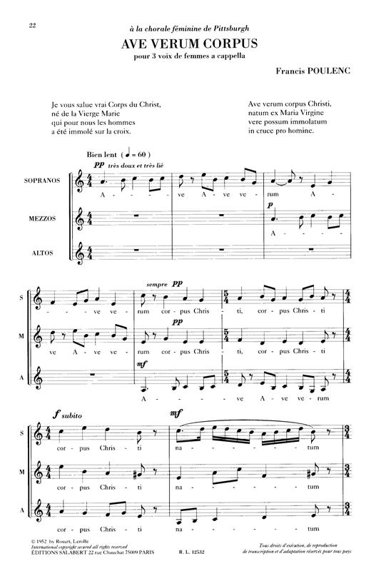 Ave verum corpus, FP 154
