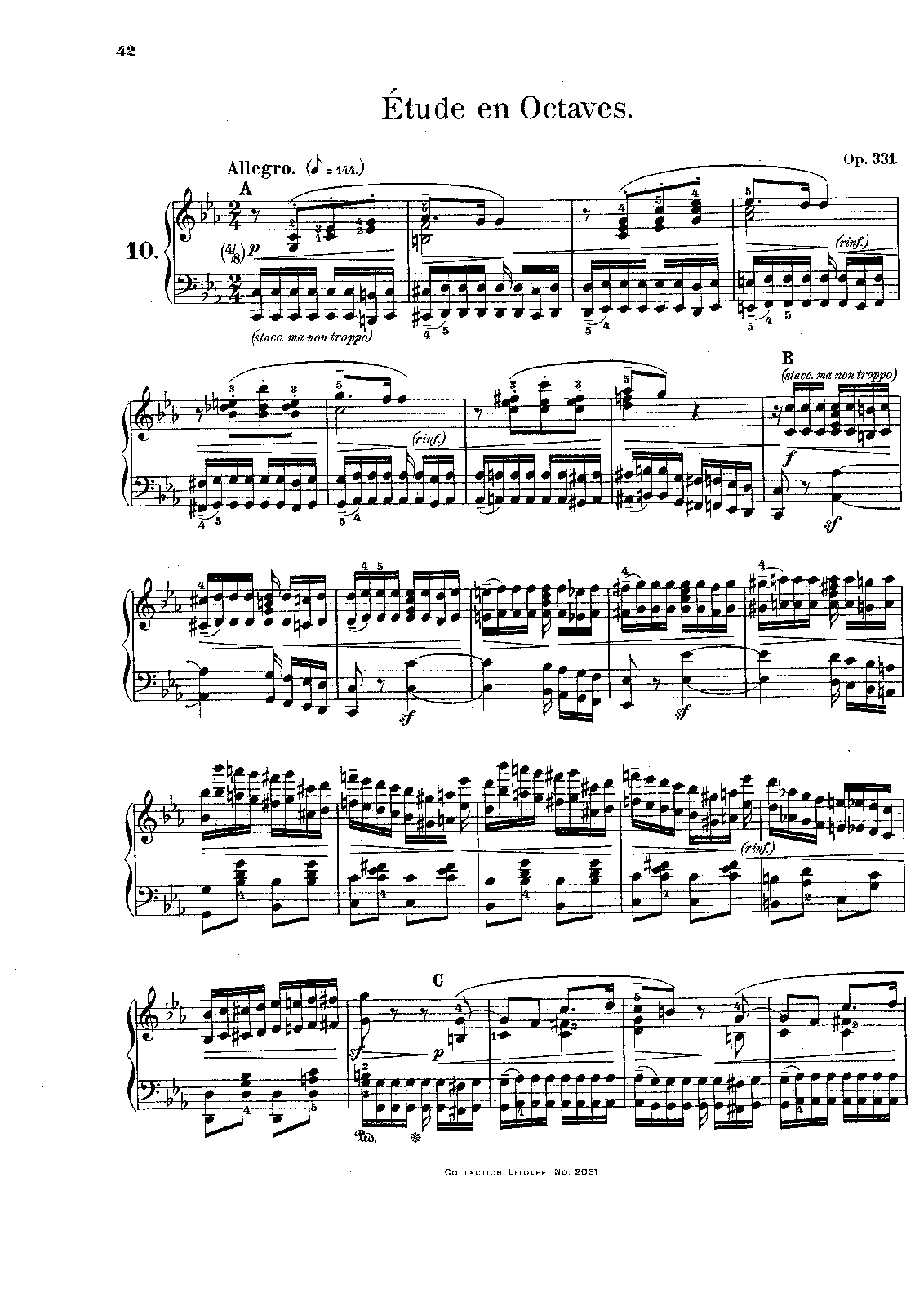 Grande étude d'octaves, Op.331