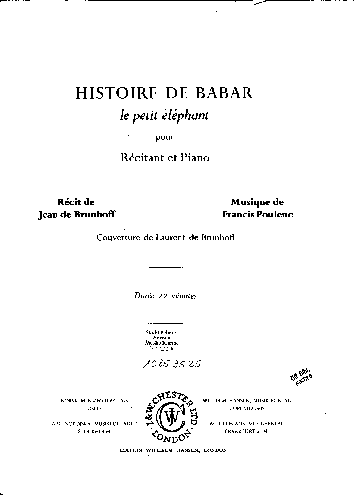 Histoire de Babar le petit éléphant, FP 129