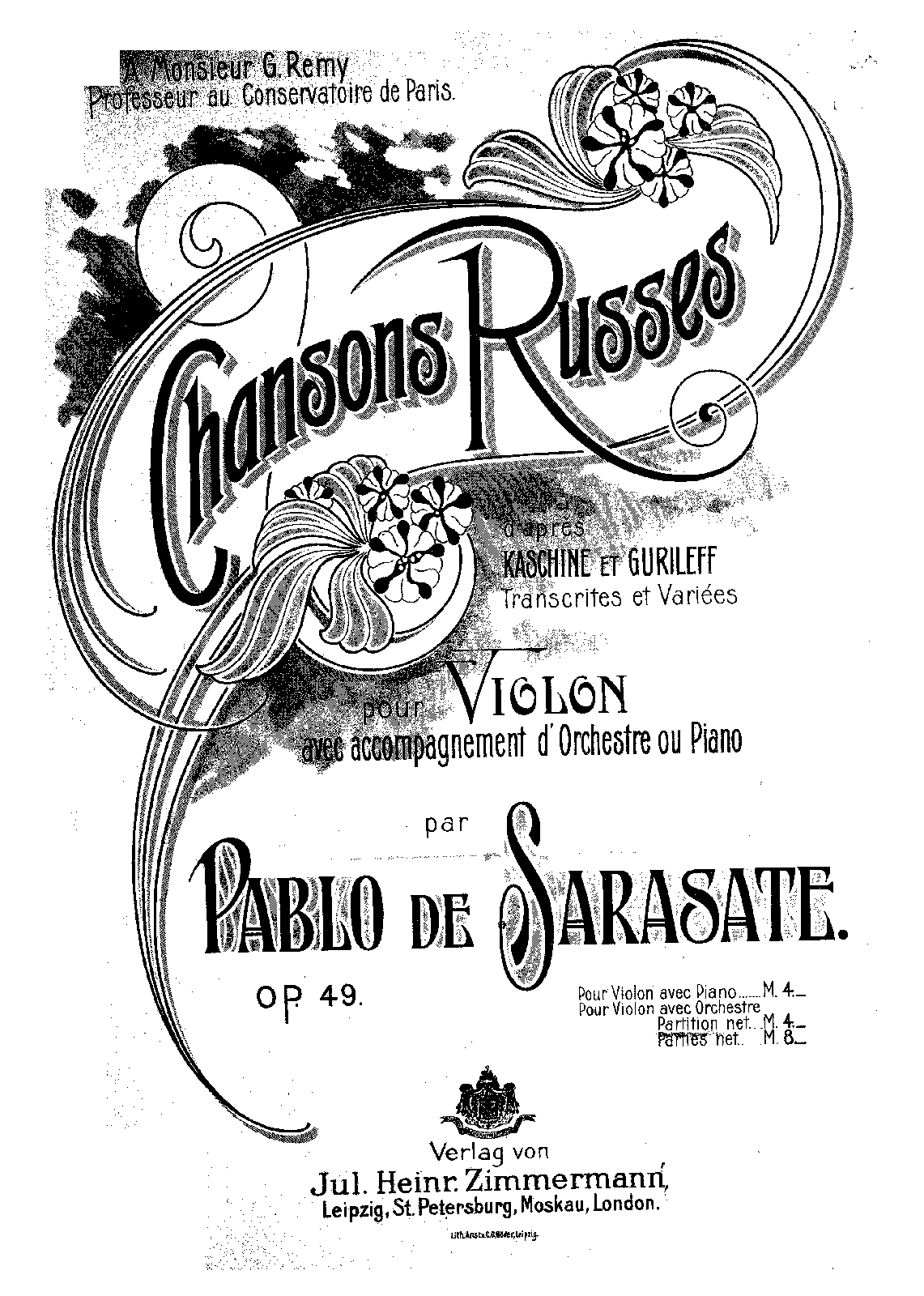 Chansons russes, Op.49