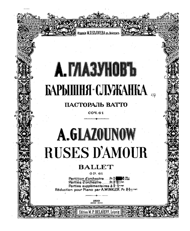 Ruses d'amour, Op.61