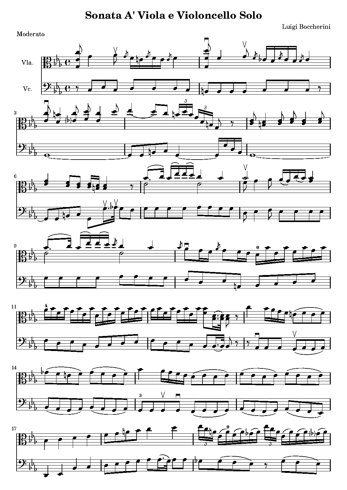Viola Sonata in C minor, G.18