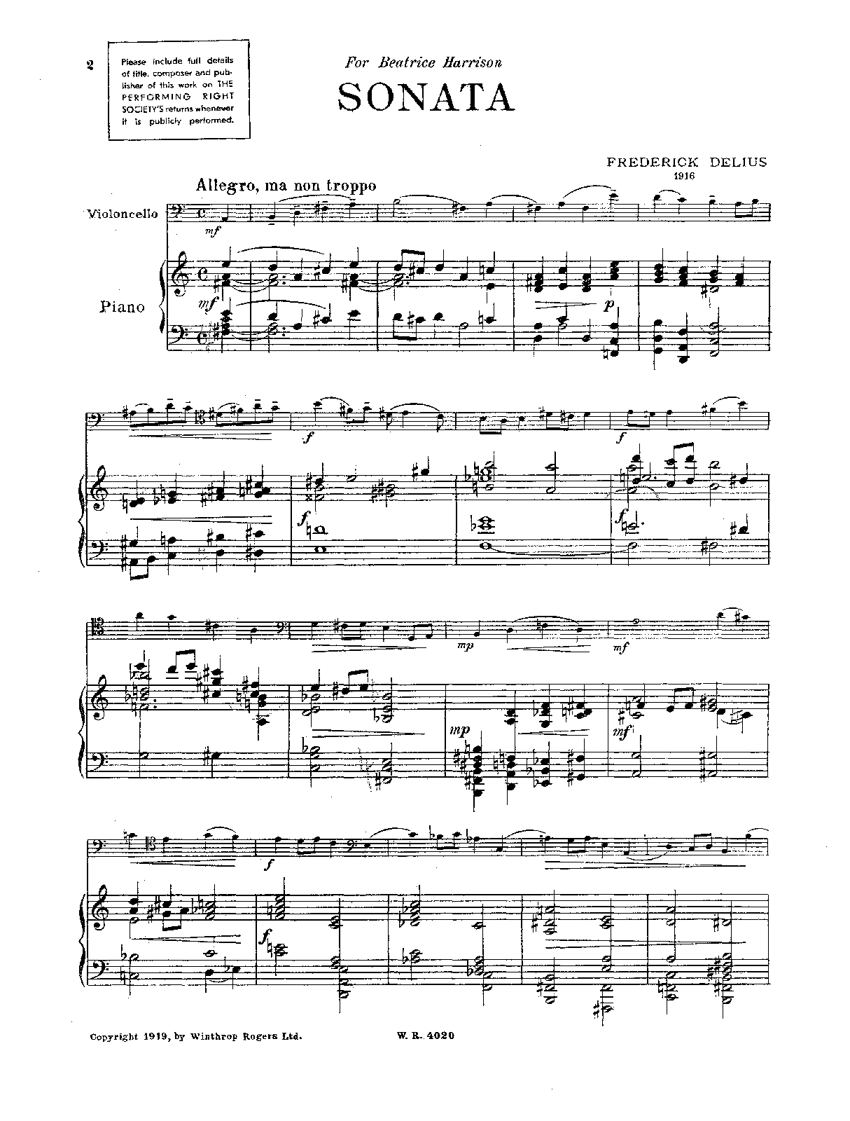 Cello Sonata, RT VIII/7
