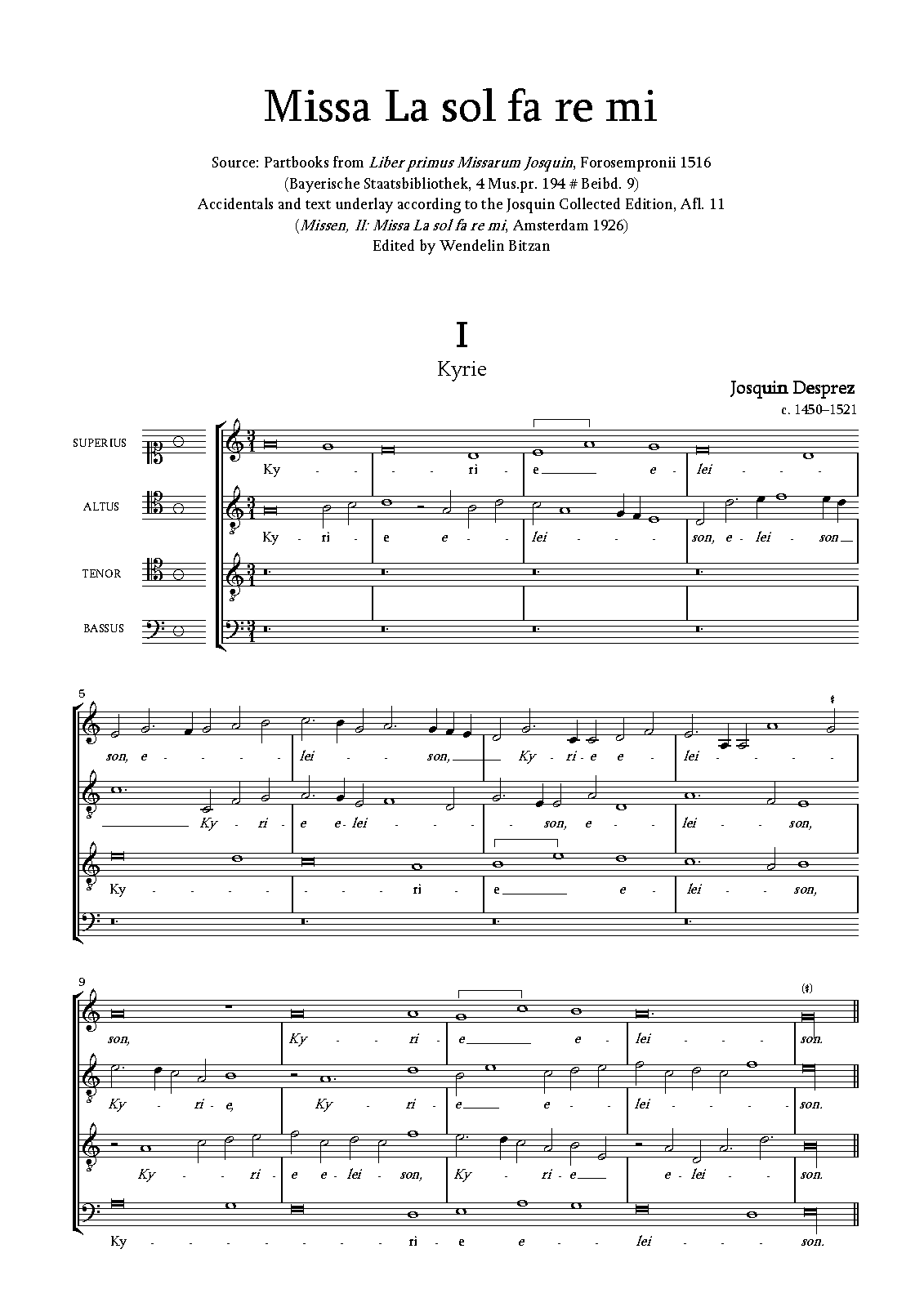 Missa La sol fa re mi, NJE 11.2