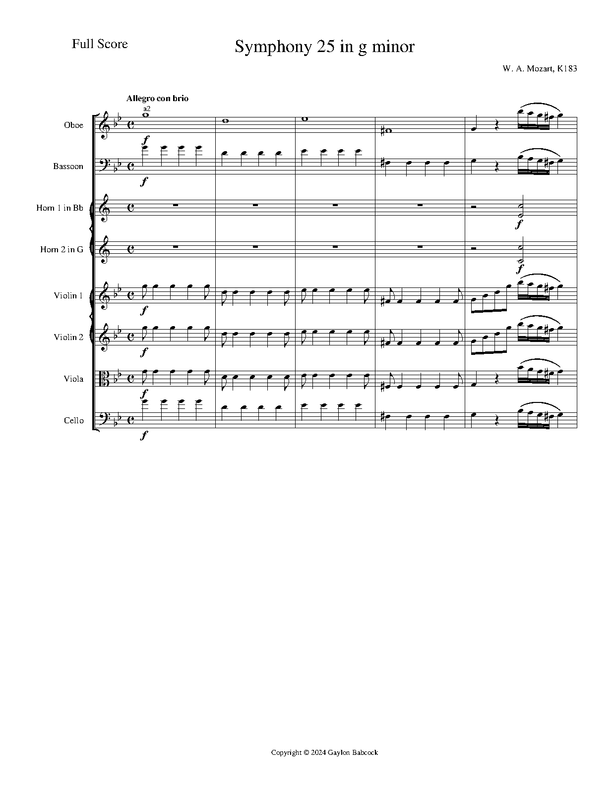 Symphony No.25 in G minor, K.183/173dB