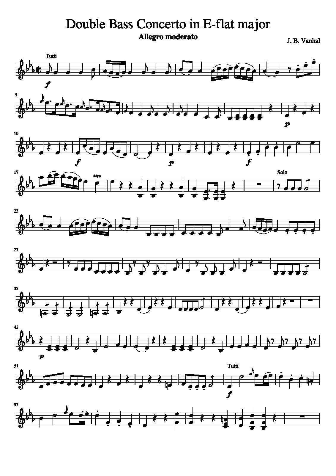 Double Bass Concerto in E-flat major