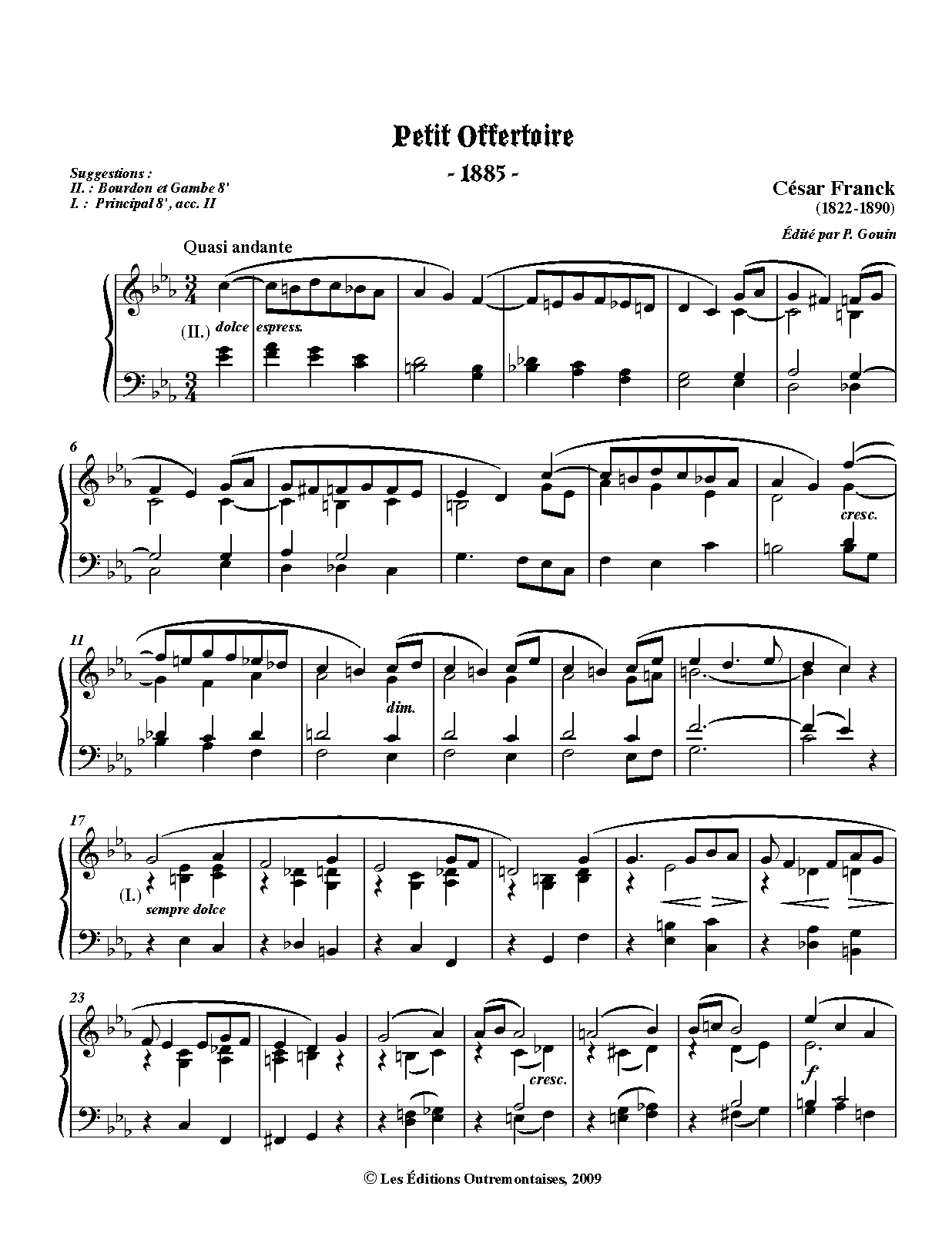 Petit offertoire, CFF 38