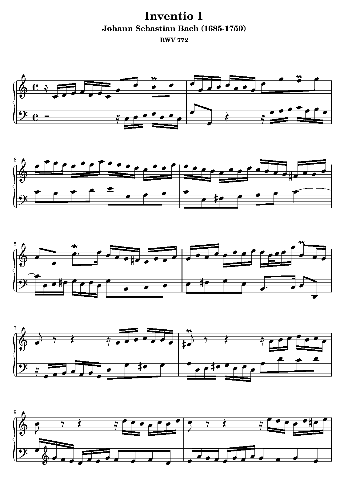 15 Inventions, BWV 772-786