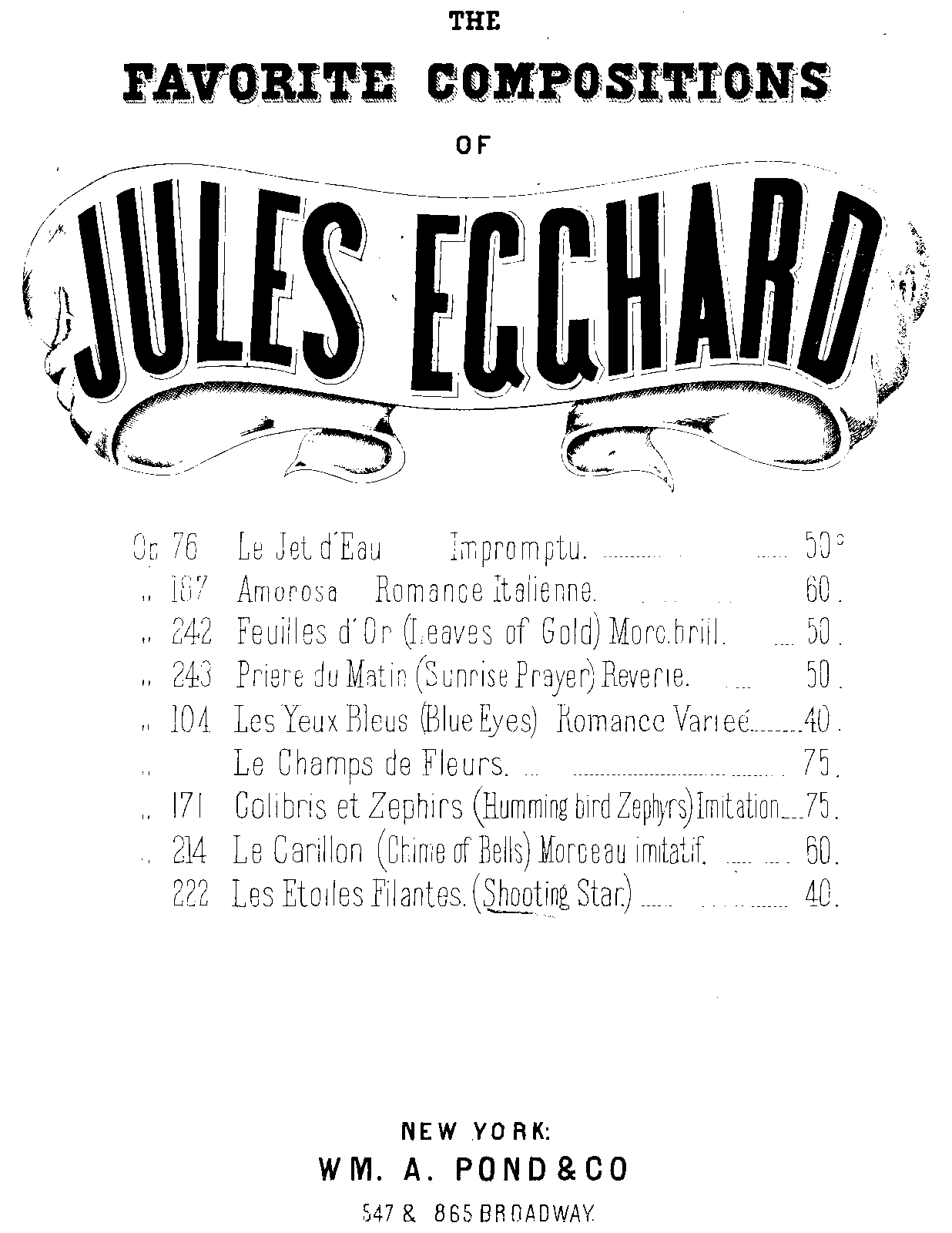 Les étoiles filantes, Op.222