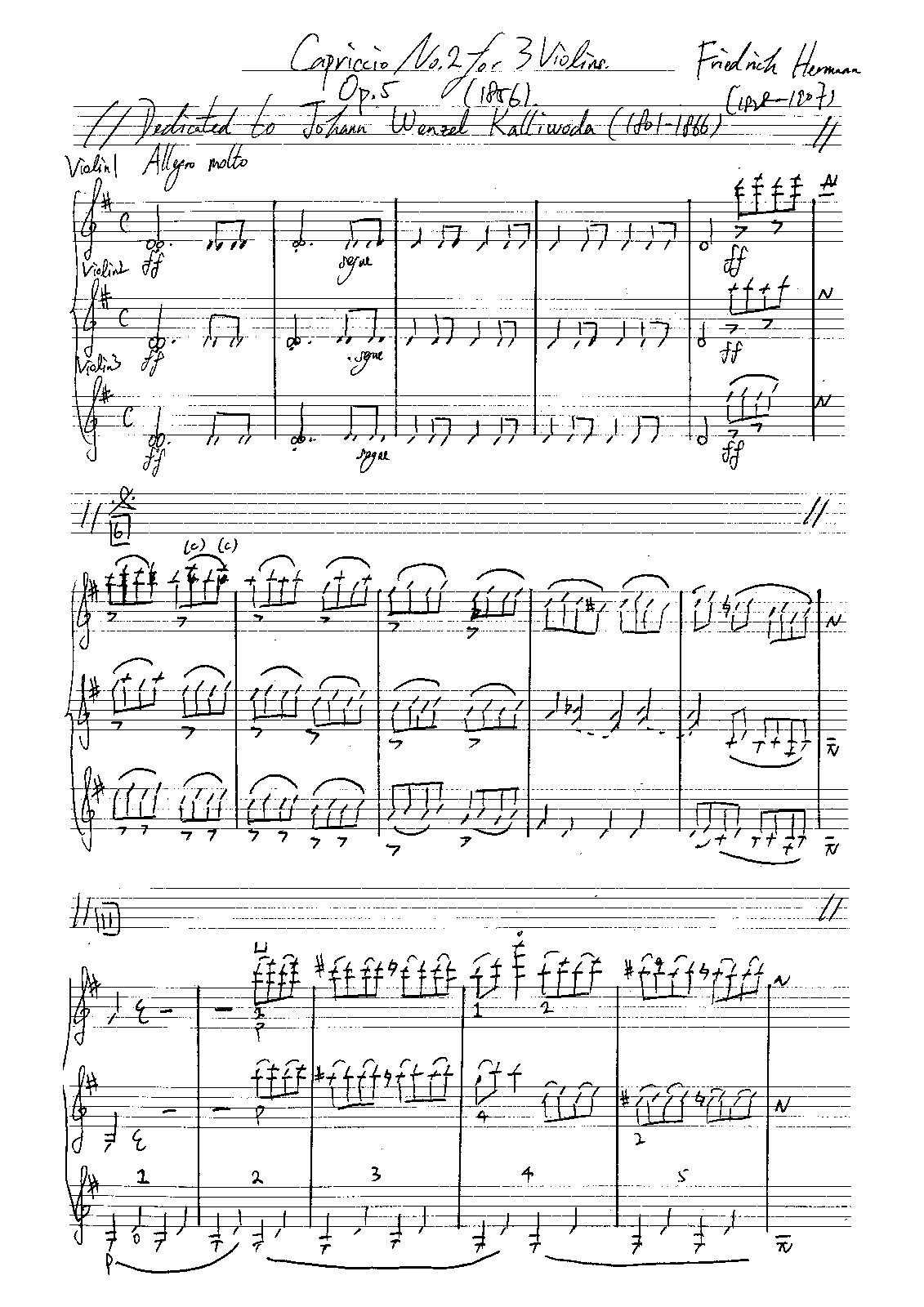 Capriccio No.2 for 3 Violins, Op.5
