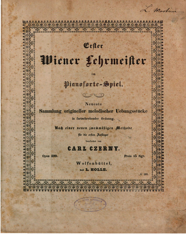 Erster Wiener Lehrmeister im Pianoforte-Spiel, Op.599