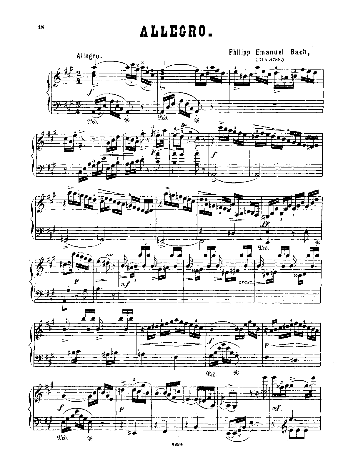 Keyboard Sonata in A major, H.186