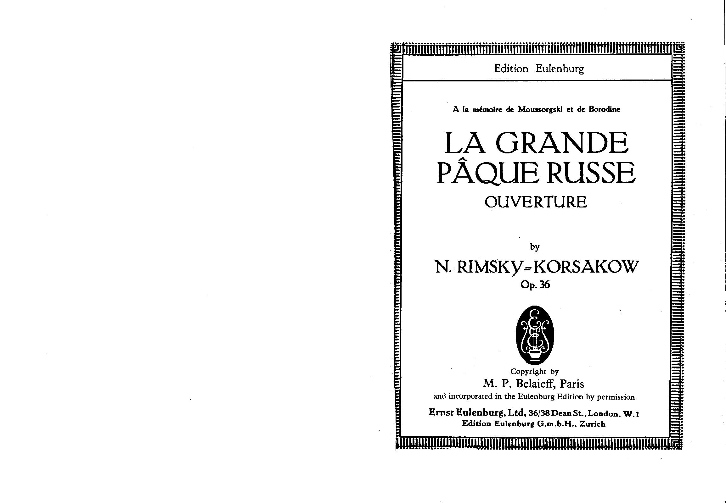 Russian Easter Festival, Op.36
