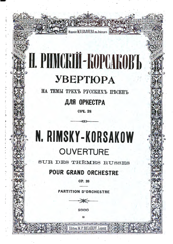 Overture on Russian Themes, Op.28