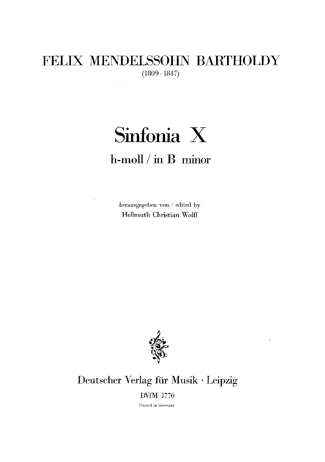 String Symphony No.10 in B minor, MWV N 10