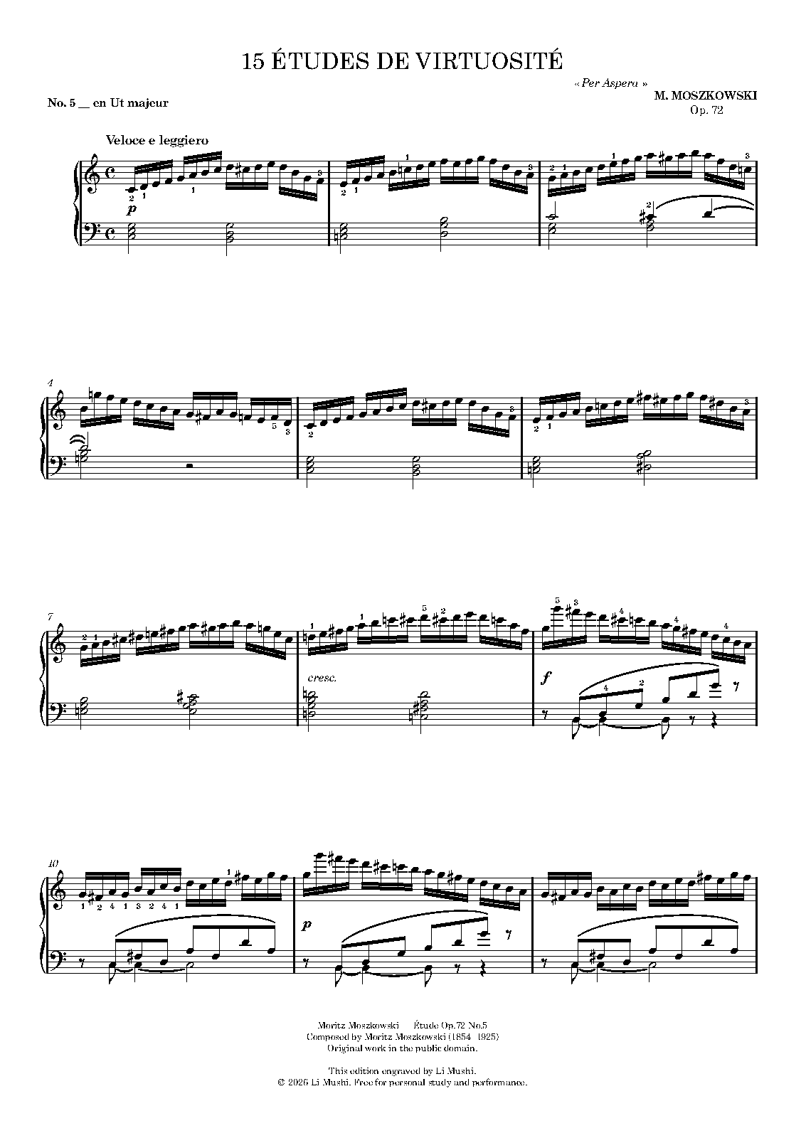 15 Etudes de Virtuosité, Op.72