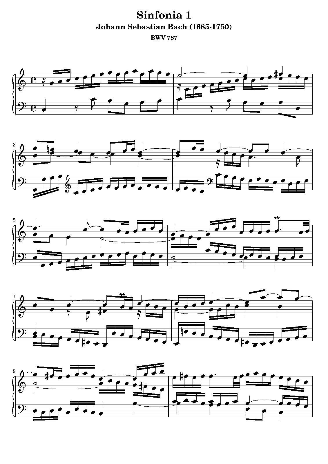 15 Sinfonias, BWV 787-801