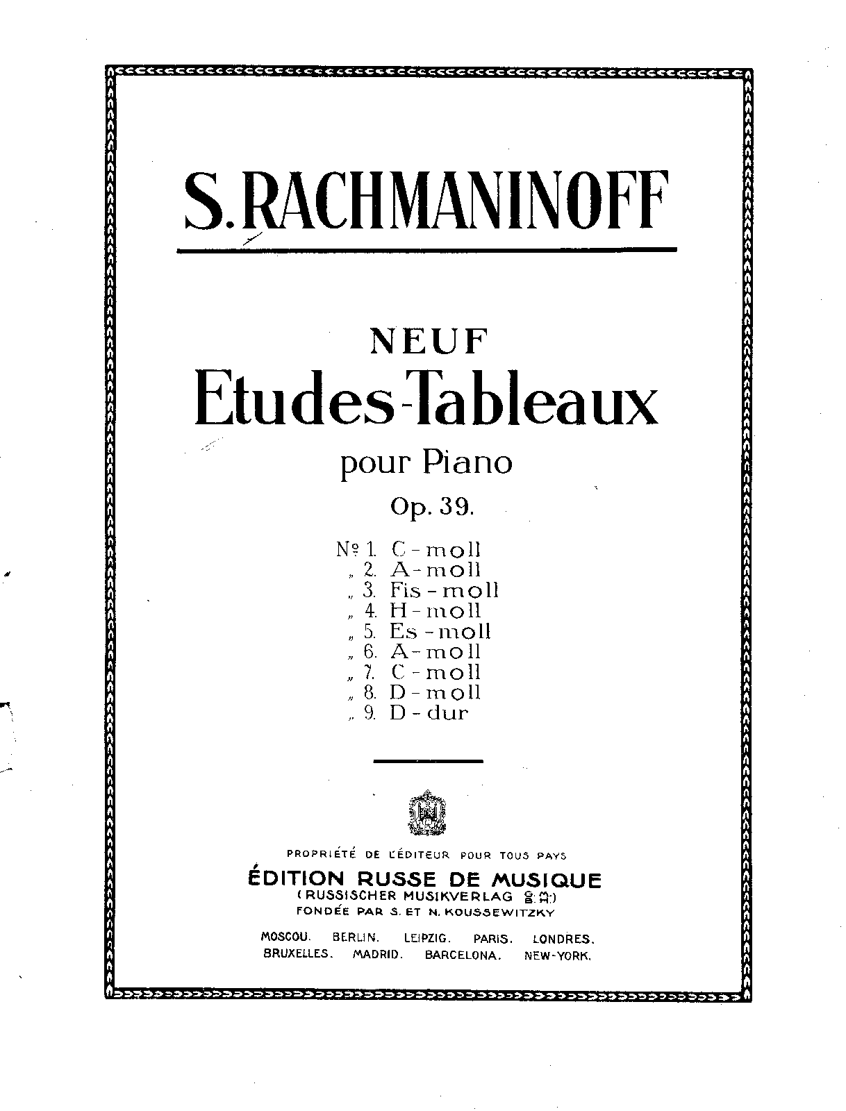 Etudes-tableaux, Op.39