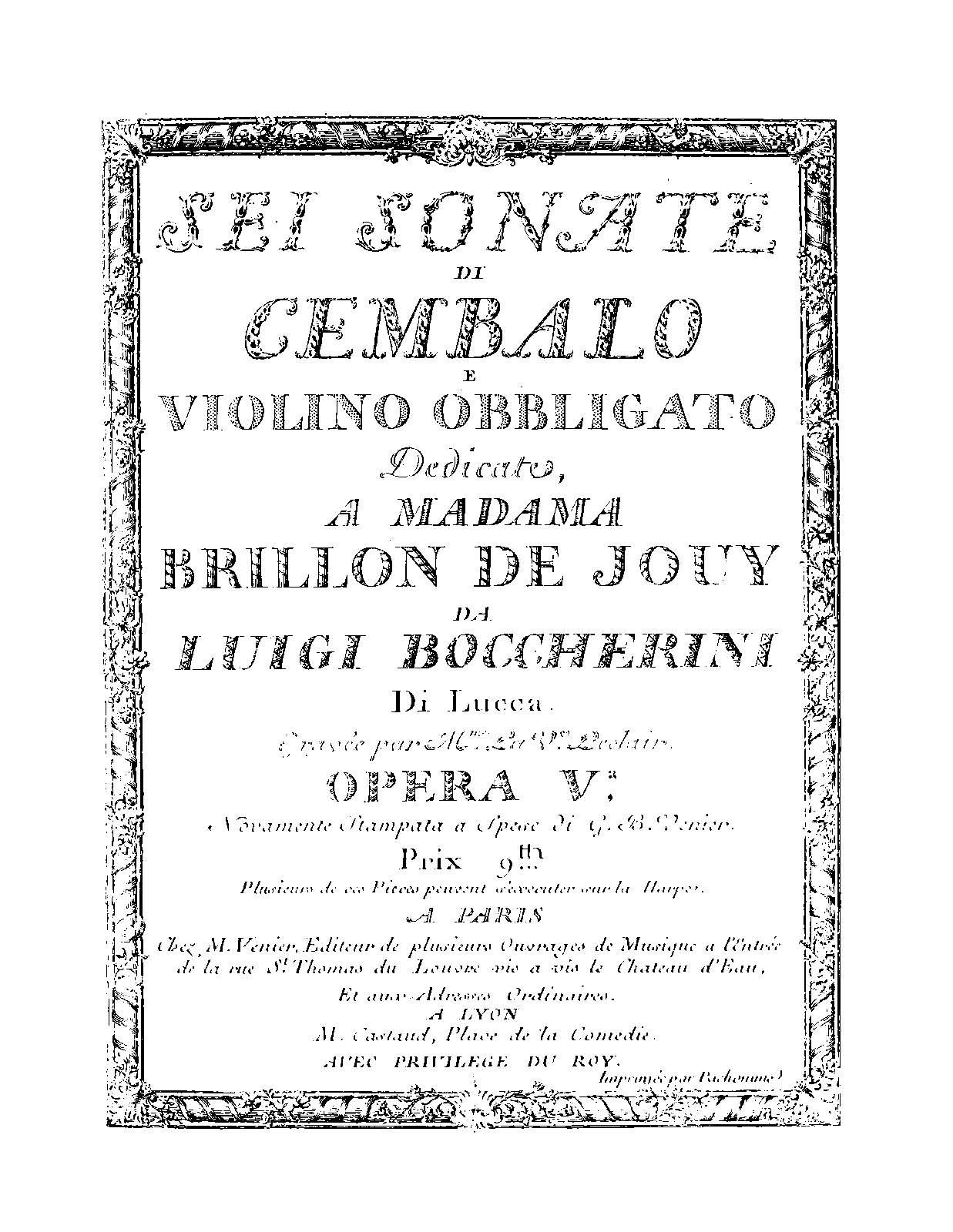 6 Violin Sonatas, G.25-30