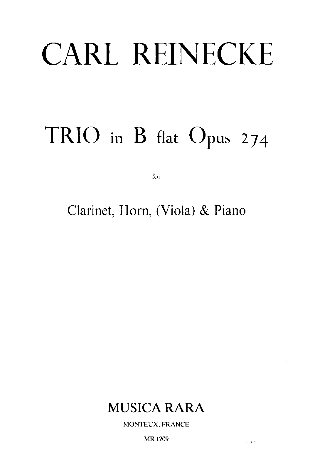 Trio for Piano, Clarinet, and Horn, Op.274