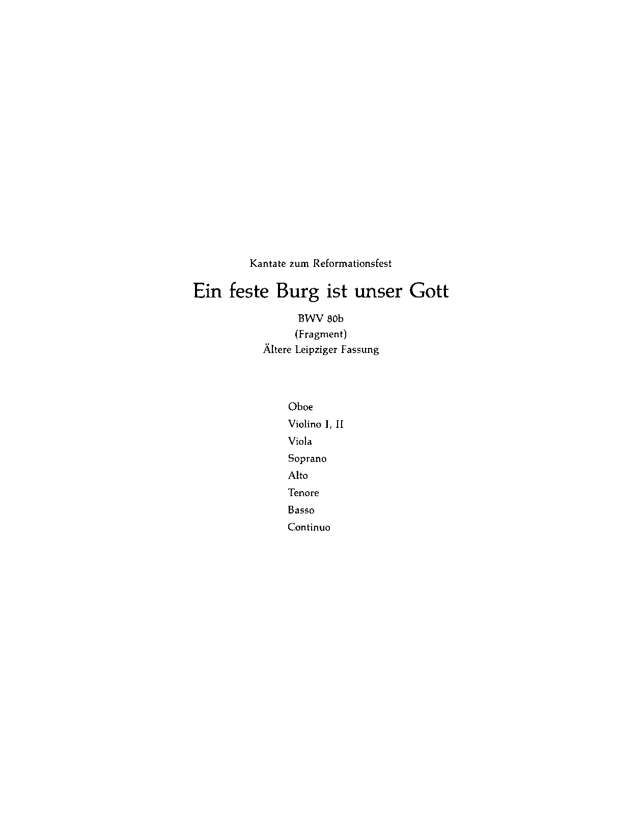 Ein feste Burg ist unser Gott, BWV 80