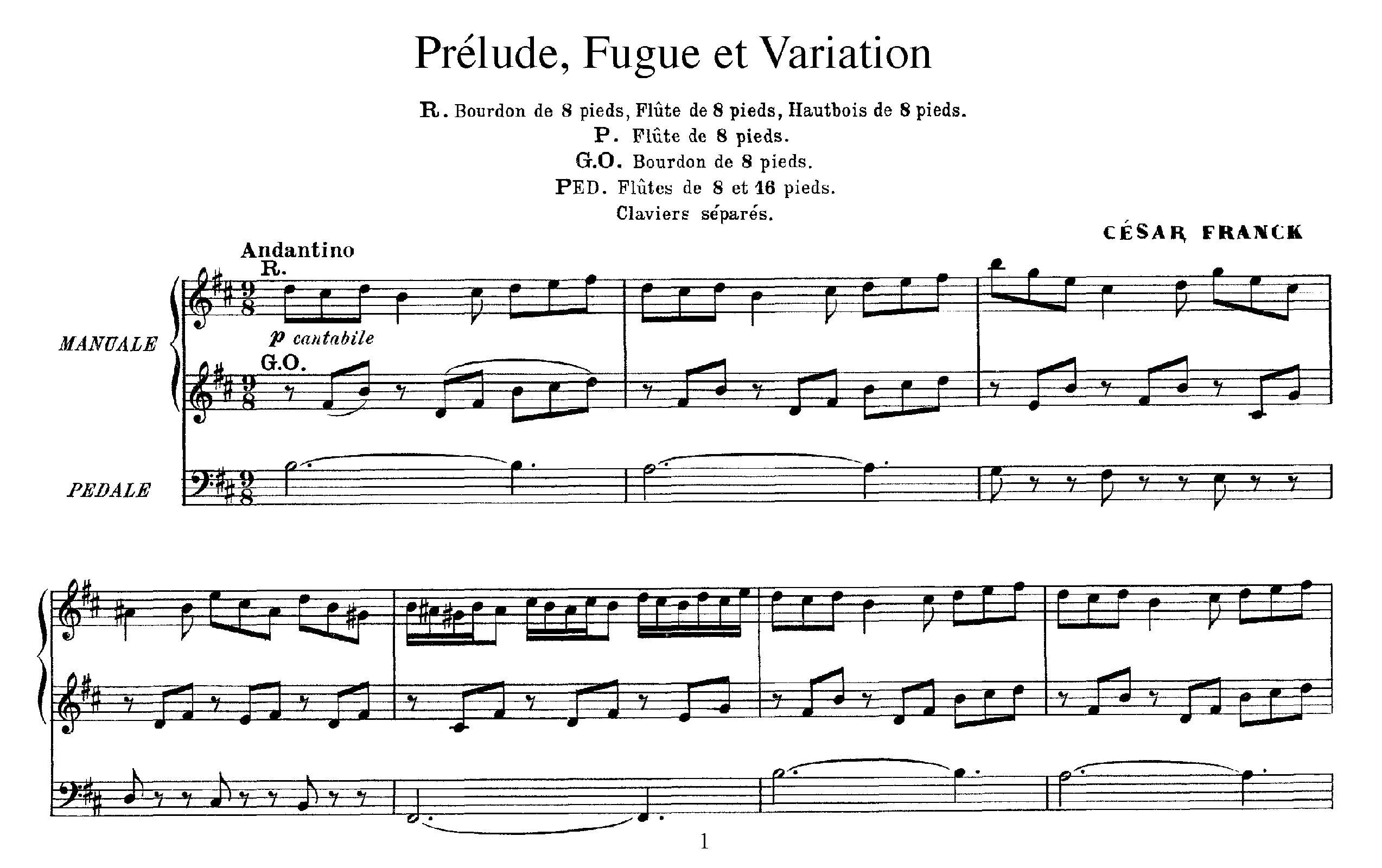 Prélude, fugue et variation, Op.18