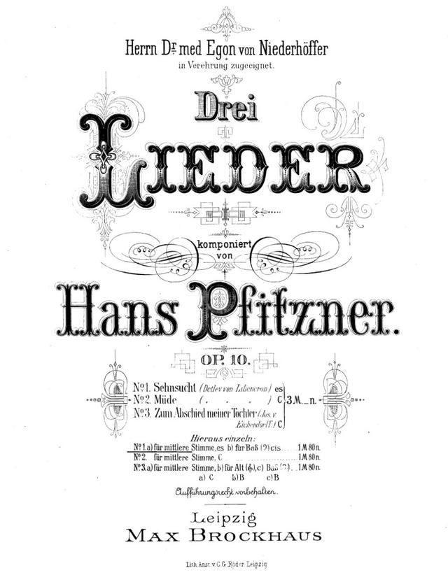 3 Lieder, Op.10