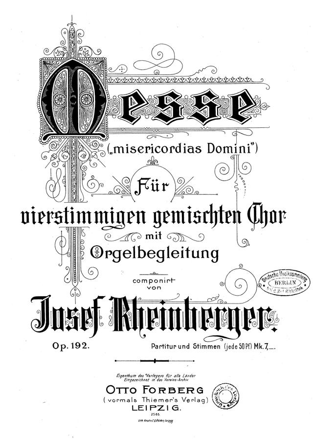 Missa Misericordias Domini, Op.192