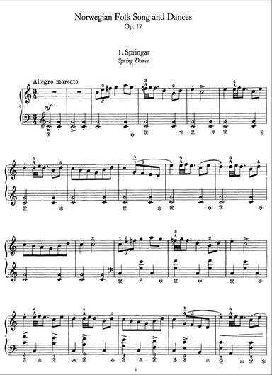 25 Norwegian Folk Songs and Dances, Op.17