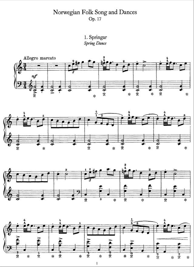 25 Norwegian Folk Songs and Dances, Op.17