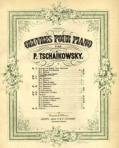 Souvenir de Hapsal, Op.2