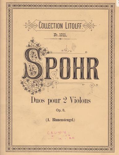 3 Duos for 2 Violins, Op.3