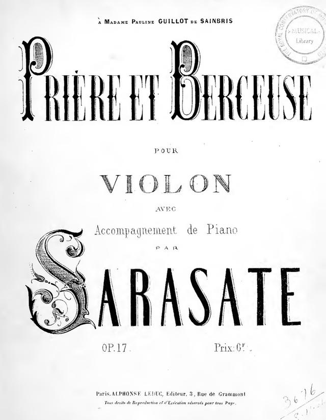 Prière et berceuse, Op.17