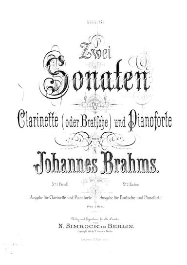 Clarinet Sonata No.1, Op.120 No.1