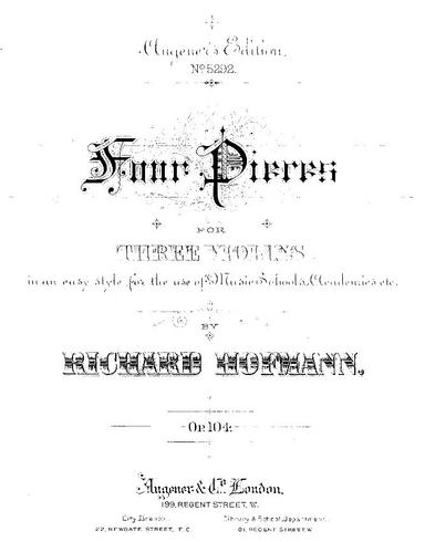 4 Pieces for 3 Violins, Op.104